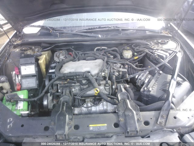 2G1WF52E529307213 - 2002 CHEVROLET IMPALA შავი ფოტო 10