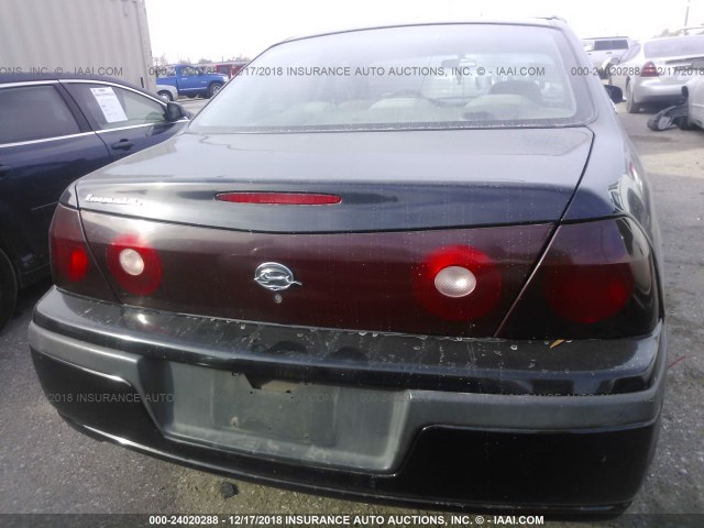 2G1WF52E529307213 - 2002 CHEVROLET IMPALA შავი ფოტო 6