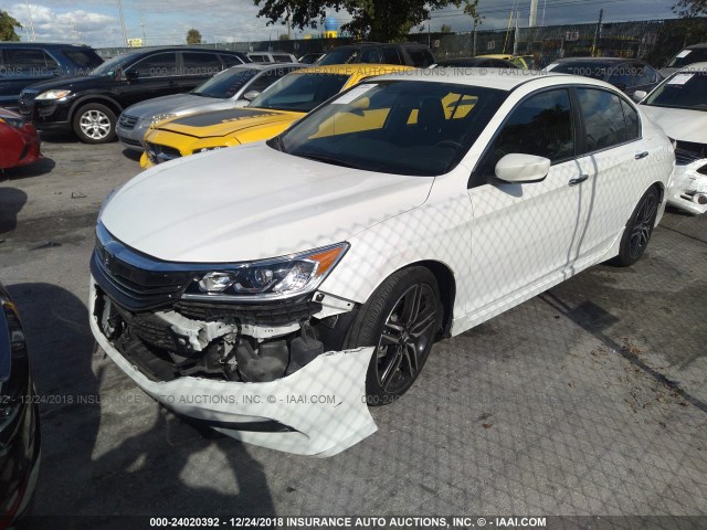 1HGCR2F15HA231322 - 2017 HONDA ACCORD SPORT SPECIAL EDITION WHITE photo 2