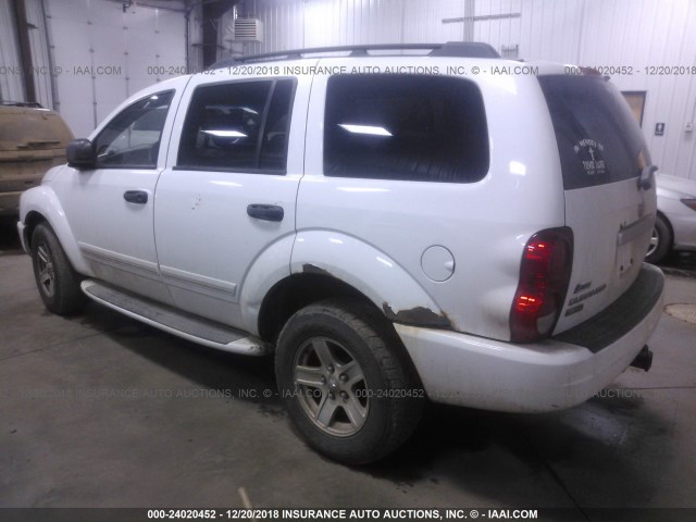 1D4HB58D24F122124 - 2004 DODGE DURANGO LIMITED WHITE photo 3