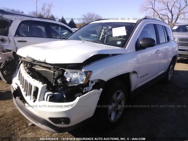 1C4NJCBA6ED749508 - 2014 JEEP COMPASS SPORT WHITE photo 2