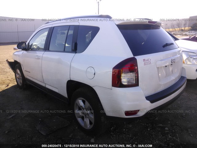 1C4NJCBA6ED749508 - 2014 JEEP COMPASS SPORT WHITE photo 3