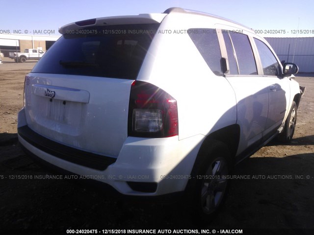 1C4NJCBA6ED749508 - 2014 JEEP COMPASS SPORT WHITE photo 4