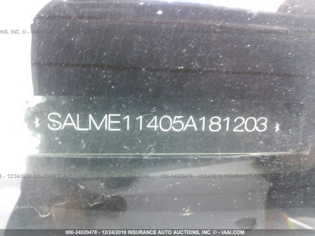 SALME11405A181203 - 2005 LAND ROVER RANGE ROVER HSE SILVER photo 9