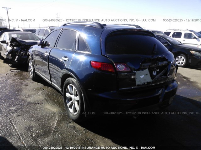 JNRAS08U85X103350 - 2005 INFINITI FX35 BLUE photo 3