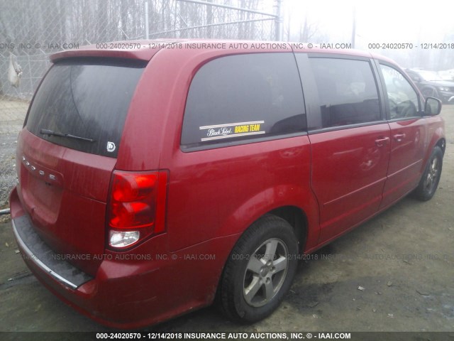 2C4RDGBG1CR385464 - 2012 DODGE GRAND CARAVAN SE RED photo 4