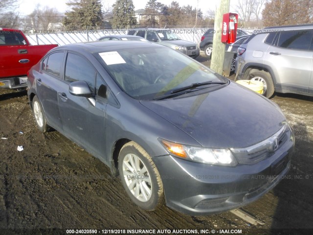 19XFB2F90CE028317 - 2012 HONDA CIVIC EXL GRAY photo 1