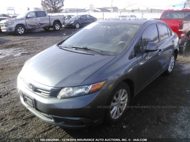 19XFB2F90CE028317 - 2012 HONDA CIVIC EXL GRAY photo 2