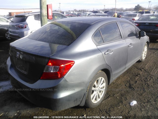 19XFB2F90CE028317 - 2012 HONDA CIVIC EXL GRAY photo 4