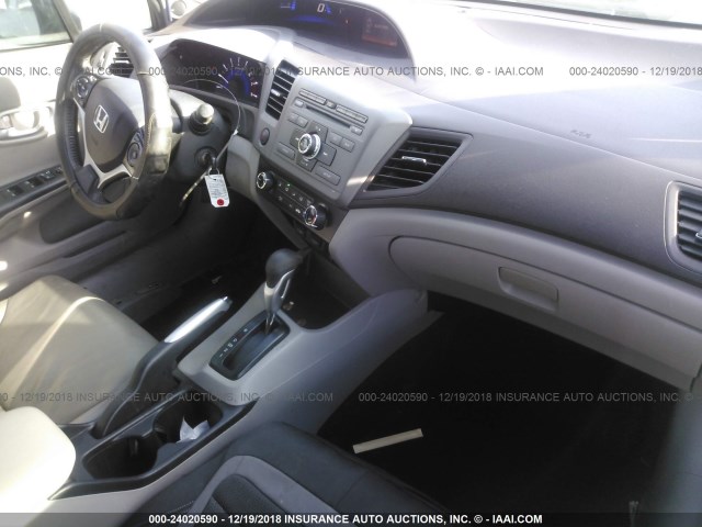 19XFB2F90CE028317 - 2012 HONDA CIVIC EXL GRAY photo 5