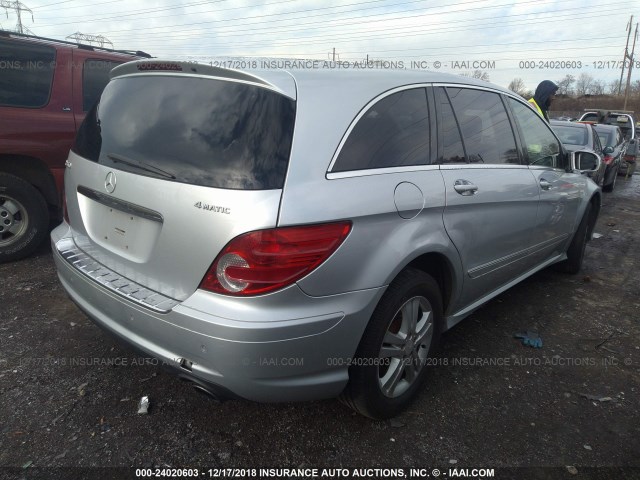 4JGCB65EX8A080293 - 2008 MERCEDES-BENZ R 350 SILVER photo 4