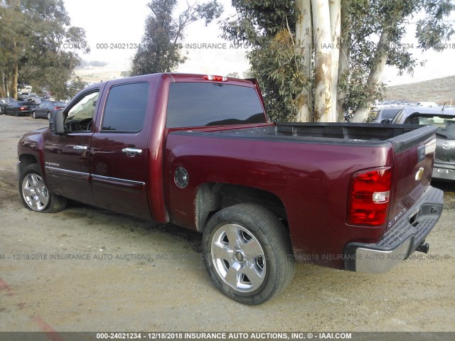 3GCPCSE07DG371359 - 2013 CHEVROLET SILVERADO C1500 LT BURGUNDY photo 3