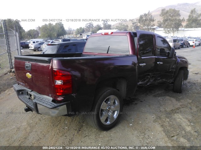 3GCPCSE07DG371359 - 2013 CHEVROLET SILVERADO C1500 LT BURGUNDY photo 4