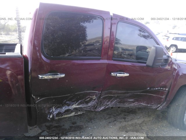 3GCPCSE07DG371359 - 2013 CHEVROLET SILVERADO C1500 LT BURGUNDY photo 6