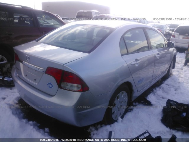 1HGFA46549L001005 - 2009 HONDA CIVIC GX SILVER photo 4