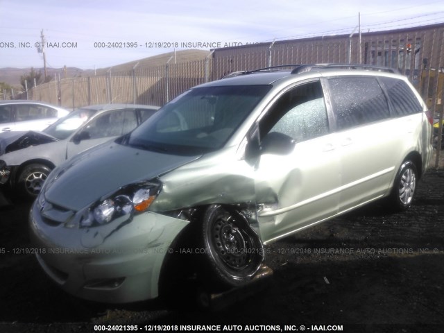 5TDZK23C47S022657 - 2007 TOYOTA SIENNA CE/LE GREEN photo 2