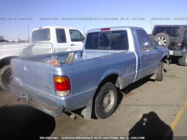 1FTYR10C1WUC52219 - 1998 FORD RANGER BLUE photo 4