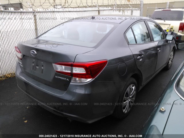 4S3GKAA67J3621561 - 2018 SUBARU IMPREZA GRAY photo 4