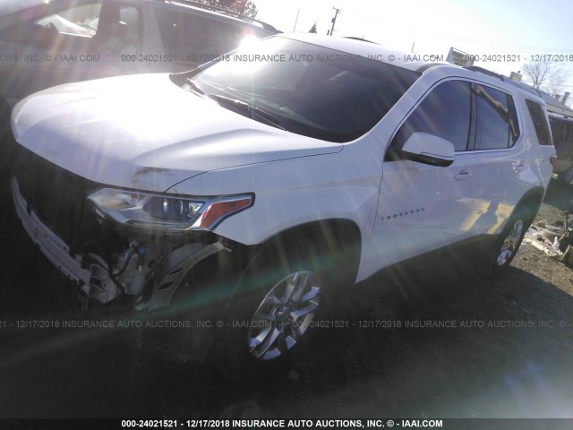 1GNERGKW2JJ133173 - 2018 CHEVROLET TRAVERSE LT WHITE photo 2