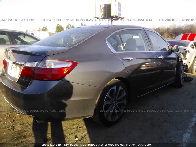 1HGCR2F55EA280325 - 2014 HONDA ACCORD SPORT GRAY photo 4