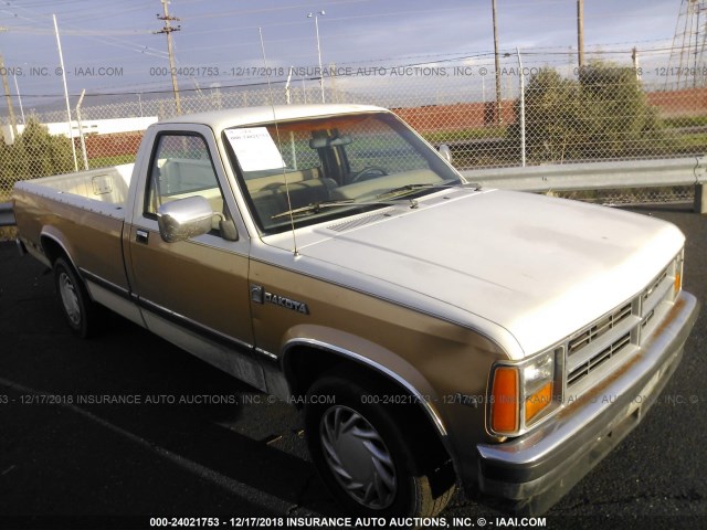 1B7GN14M2HS359496 - 1987 DODGE DAKOTA WHITE photo 1