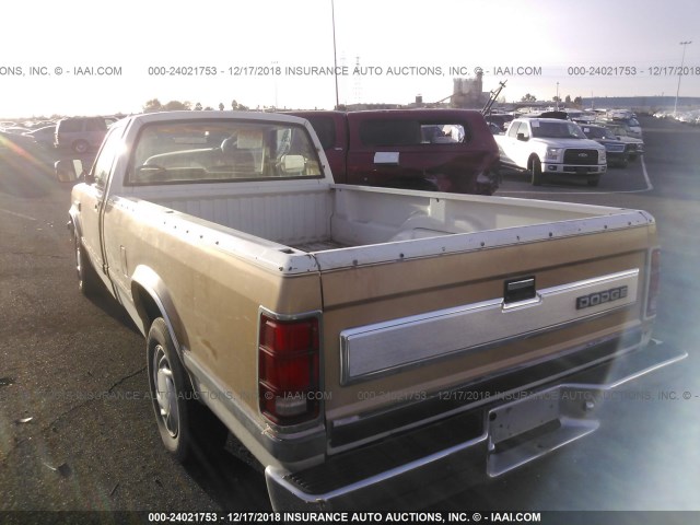 1B7GN14M2HS359496 - 1987 DODGE DAKOTA WHITE photo 3