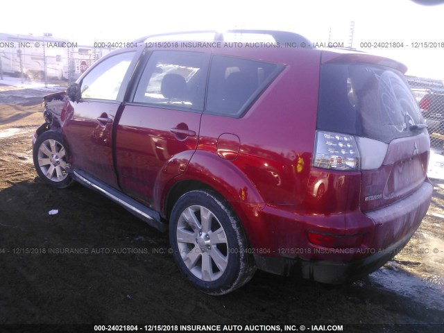 JA4JT3AW2BU013399 - 2011 MITSUBISHI OUTLANDER SE RED photo 3