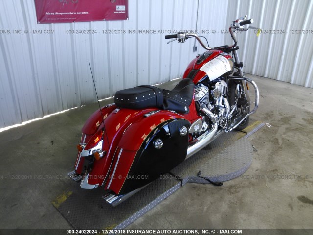 56KTCAAA2H3344158 - 2017 INDIAN MOTORCYCLE CO. CHIEFTAIN RED photo 4