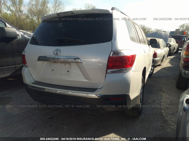 5TDZA3EHXDS032560 - 2013 TOYOTA HIGHLANDER PLUS WHITE photo 4