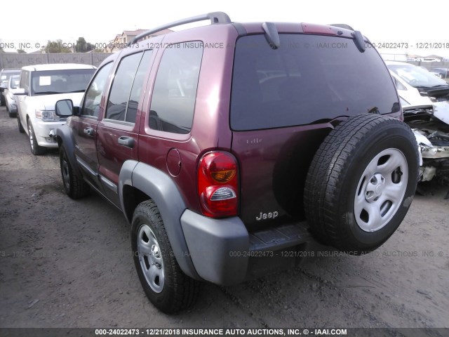 1J4GL48K53W631437 - 2003 JEEP LIBERTY SPORT/FREEDOM MAROON photo 3