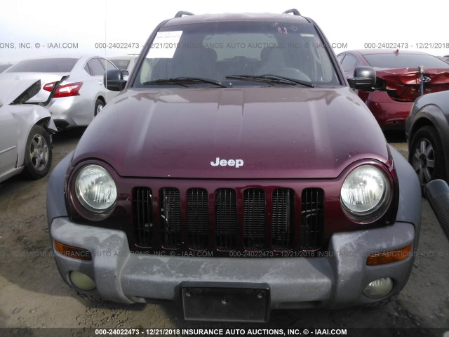 1J4GL48K53W631437 - 2003 JEEP LIBERTY SPORT/FREEDOM MAROON photo 6