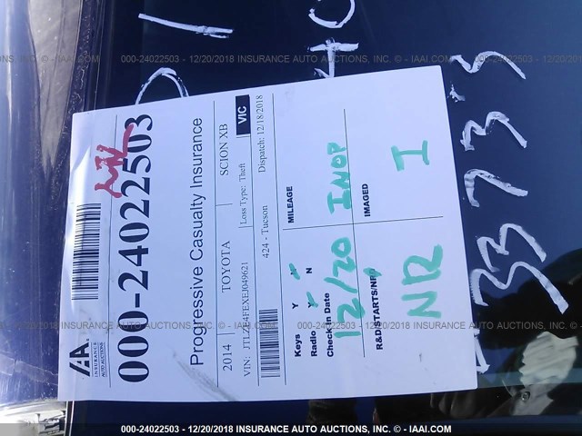 JTLZE4FEXEJ049621 - 2014 TOYOTA SCION XB Көк фото 7