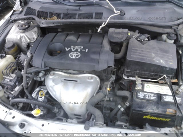 4T4BF3EK4AR031721 - 2010 TOYOTA CAMRY SE/LE/XLE 银色 照片 10