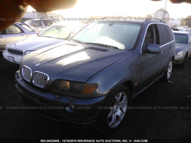 5UXFB33563LH39777 - 2003 BMW X5 4.4I GRAY photo 2