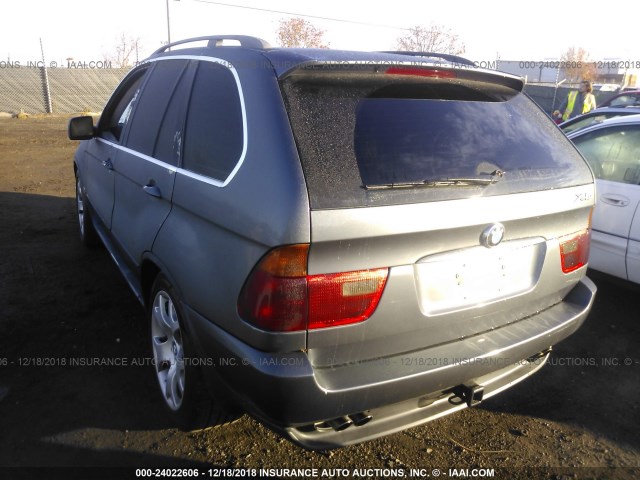 5UXFB33563LH39777 - 2003 BMW X5 4.4I GRAY photo 3