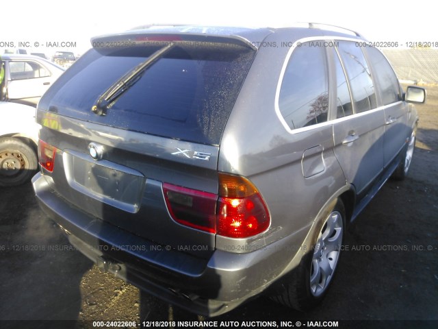 5UXFB33563LH39777 - 2003 BMW X5 4.4I GRAY photo 4