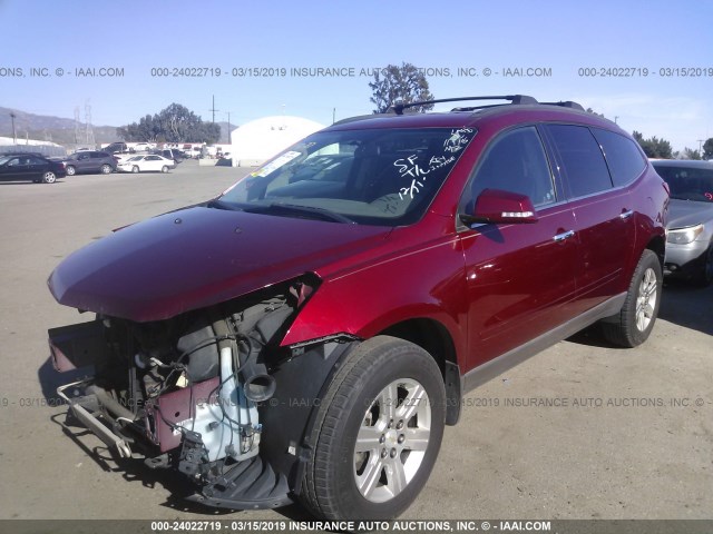 1GNLVFED8AJ251459 - 2010 CHEVROLET TRAVERSE LT RED photo 2