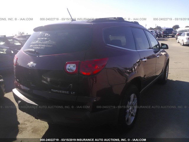 1GNLVFED8AJ251459 - 2010 CHEVROLET TRAVERSE LT RED photo 4