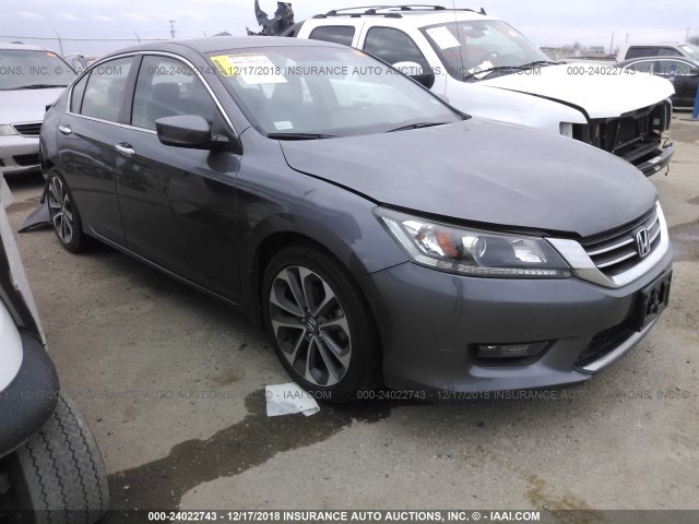 1HGCR2F59FA018048 - 2015 HONDA ACCORD SPORT GRAY photo 1