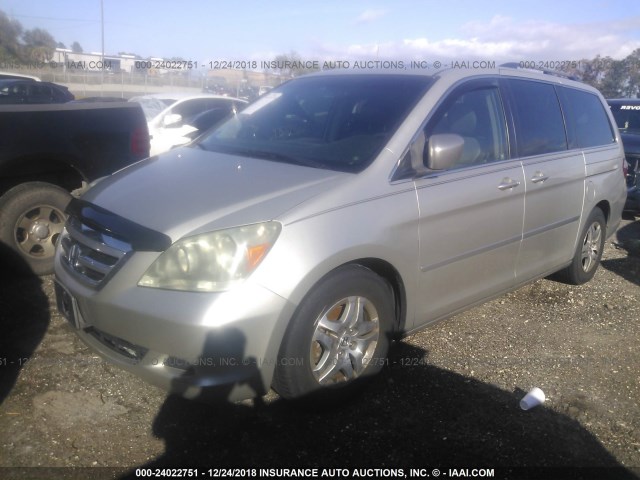 5FNRL38725B087300 - 2005 HONDA ODYSSEY EXL BEIGE photo 2