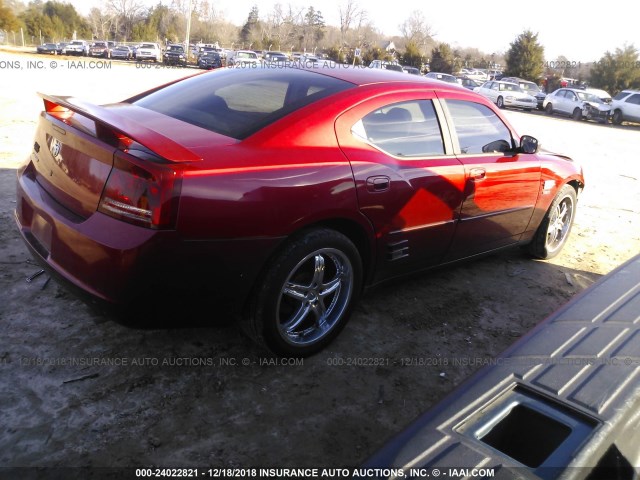 2B3KA43R57H821688 - 2007 DODGE CHARGER SE/SXT RED photo 4