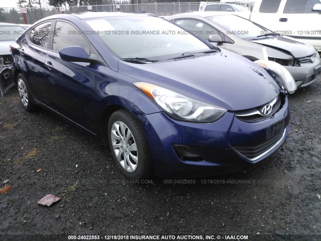 5NPDH4AEXCH121640 - 2012 HYUNDAI ELANTRA GLS/LIMITED BLUE photo 1