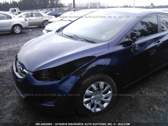 5NPDH4AEXCH121640 - 2012 HYUNDAI ELANTRA GLS/LIMITED BLUE photo 6