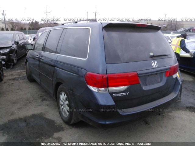 5FNRL38609B412605 - 2009 HONDA ODYSSEY EXL BLUE photo 3