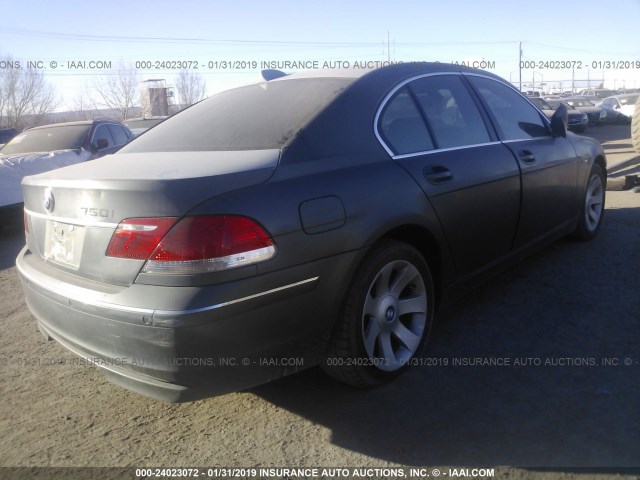 WBAHL83596DT04605 - 2006 BMW 750 GRAY photo 4