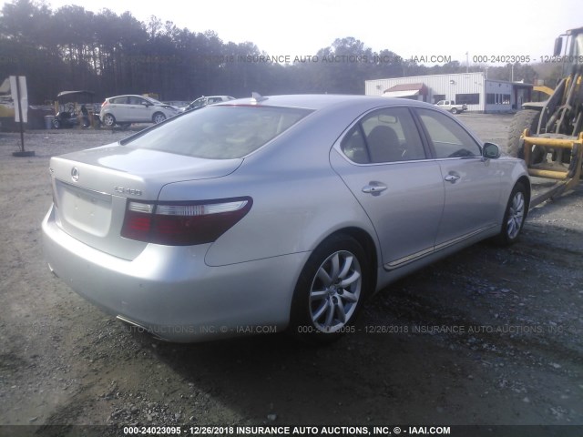 JTHBL46F275006137 - 2007 LEXUS LS SILVER photo 4