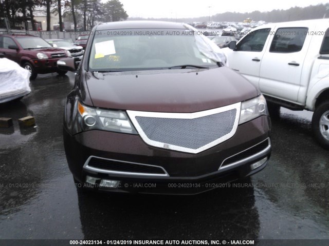 2HNYD2H71BH527705 - 2011 ACURA MDX ADVANCE MAROON photo 6