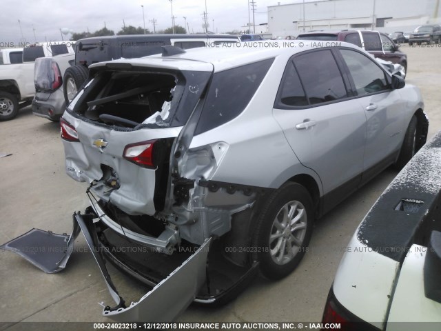 2GNAXHEV3J6176415 - 2018 CHEVROLET EQUINOX LS SILVER photo 4