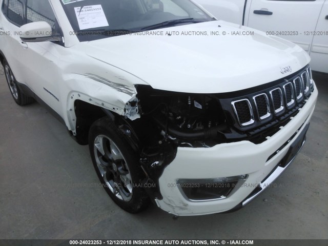 3C4NJDCB6KT639433 - 2019 JEEP COMPASS LIMITED WHITE photo 6