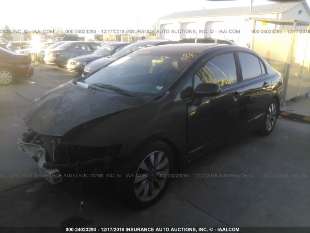 19XFA16919E007434 - 2009 HONDA CIVIC EXL BLACK photo 2